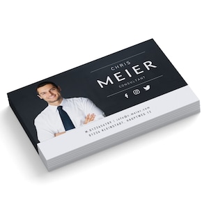 Visitenkarten mit Foto gedruckt | gestaltete und personalisierte Visitenkarten drucken | 85x55 mm | 1- oder 2-seitig | 350g/m Matt
