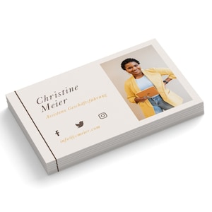 Visitenkarten personalisiert und gedruckt | Visitenkarten mit Deinem Foto angepasst | 85x55 mm | 1- oder 2-seitig bedruckte Visitenkarten