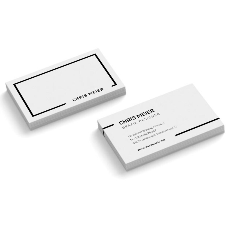 Visitenkarten personalisieren und drucken, Visitenkarten in verschiedenen Farben, 85x55 mm, 1 oder 2-seitig bedruckte Businesskarten Weiß 2-seitig