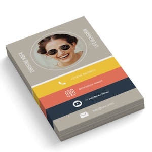 Gedruckte Kontaktkarten individuell gestaltet | personalisierte Visitenkarten BLOGGER drucken | 85x55 mm | 1- oder 2-seitig | 350g/m Matt