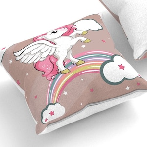 Customize your pillow | personalize | print | name | photo | desired text | logo | pillowcase | cuddly pillow | unicorn | 1 piece