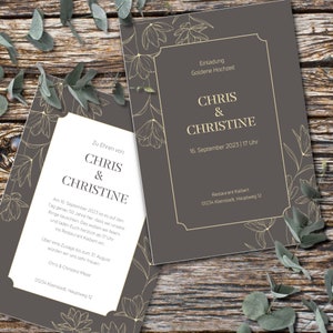 Goldene | Silberne Hochzeit Einladungskarten online individuell gestalten | personalisieren | bedrucken | Eheschließung | Jubiläum