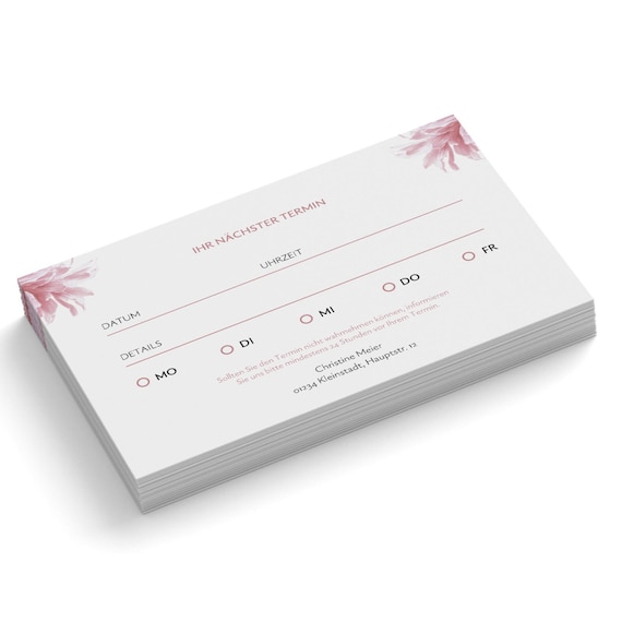 Terminkarten Personalisiert Fußpflege - 500 Stück Im Querformat 85x55mm