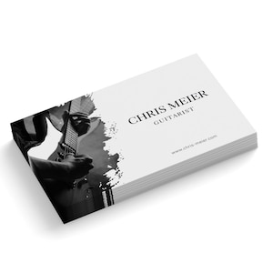 Personalisierte Visitenkarten MUSICIAN online drucken, Hochwertige Kontaktkarten angepasst, 1- oder 2-seitig bedruckt, 85x55 mm, 350g/m Matt