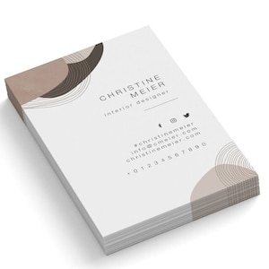 Personalisierte Visitenkarten drucken lassen, Professionelle Visitenkarten Vorlage + Druck, 1-seitig oder 2-seitig