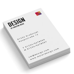 Personalize cartões de visita impressos | Personalize cartões de visita com seus dados e imprima-os | 85x55mm | 1 ou 2 lados