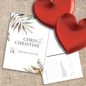 Personaliza tarjetas de globos de boda online | personalizado | imprimir | Calidad | Joyas con globos | Tarjetas de felicitaciones | deseos