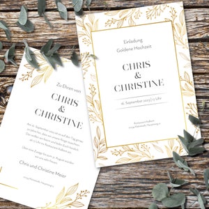Goldene | Silberne Hochzeit Einladungskarten online individuell gestalten | personalisieren | bedrucken | Eheschließung | Jubiläum