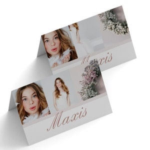 Cartes de place photo personnelles - Fabriquées sur mesure, Cartes de nom photo - Créez votre design, Cartes de place photo personnalisables