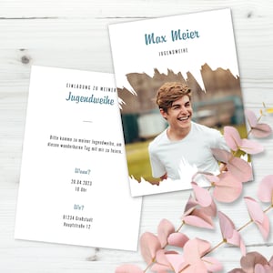 Personaliza online tarjetas de invitación a la consagración juvenil | personalizar impresión | Creciendo | celebración | Fiesta | Invitación