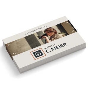 Visitenkarten Photographer drucken | personalisierte Businesskarten mit Foto und Deinen Daten bedruckt | 85x55 mm | 1- oder 2-seitig