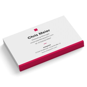 Visitenkarten personalisieren und online drucken lassen, in verschiedenen Farben, 85x55 mm, 1- oder 2-seitig, Visitenkarten mit Logo