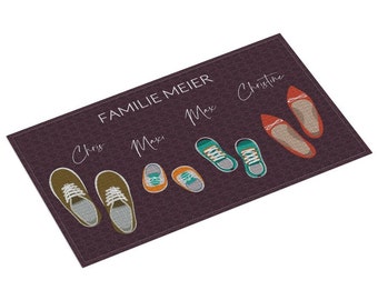 paillasson personnalisé avec le motif et le texte de votre choix paillasson individuel pour chaussures paillasson familial avec nom paillasson imprimé