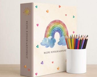 Raccoglitore ad anelli DIN A4 con motivo arcobaleno, cuore e nuvola | Progetta e personalizza online | Stampa | Raccoglitore | Cartella | Album fotografico | Raccoglitore ad anelli