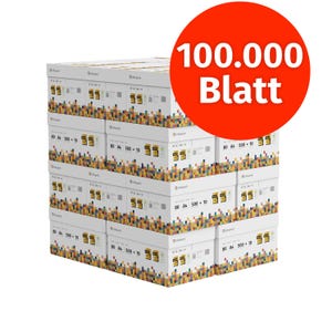 Carta per stampante Infowerk carta per fotocopie 100000 fogli 20 x 5000 A4 80g Premium bianco brillante 160 Vincitore del test CIE Certificato ambientale PEFC