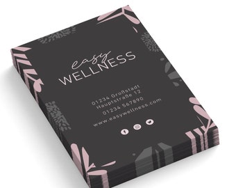 Visitenkarten personalisieren und drucken, Visitenkarten Design in verschiedenen Farben, 1- oder 2-seitig, 350g/Matt, Visitenkarten Wellness