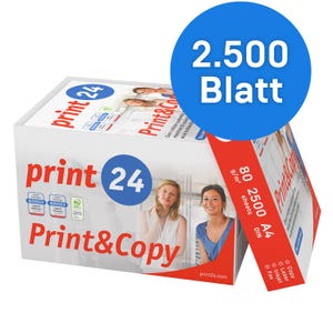 print24 Druckerpapier Kopierpapier 2500 Blatt 5 x 500 A4 80g Premium Hochweiß 160 CIE Testsieger PEFC Umweltzertifikat