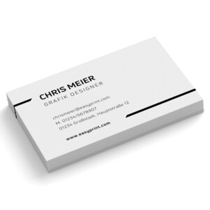 Visitenkarten personalisieren und drucken, Visitenkarten in verschiedenen Farben, 85x55 mm, 1 oder 2-seitig bedruckte Businesskarten Weiß 1-seitig