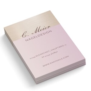 Personalisierte Visitenkarten drucken, Visitenkarten selbst gestalten, 1- oder 2-seitig, Design ideal für Kosmetik, Beauty, Nageldesign