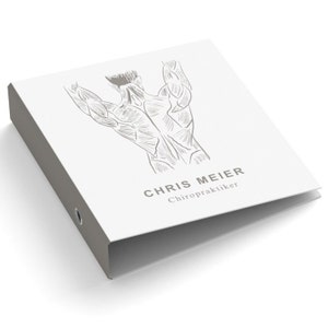 A4 folder personalized MEDICINE, high-quality practice folder with desired data, designed ring binder - chiropractor, physiotherapy and much more.
