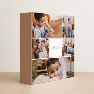 Gepersonaliseerde ringband voor DIN A4 met 5 foto's en namen | bedrukte A4 portfoliomap | portfoliomap met foto's