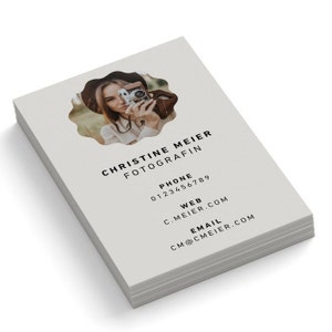 Foto Visitenkarten personalisieren + drucken lassen | Visitenkarten Design in verschiedenen Farben | nach Wunsch angepasst | 1- od. 2-seitig