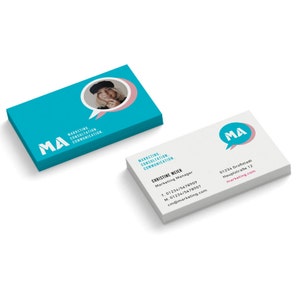 Visitenkarten individuell gestalten | Visitenkarte mit Foto personalisiert | 1- oder 2-seitig | 350g/Matt | Visitenkarten Design "Manager"