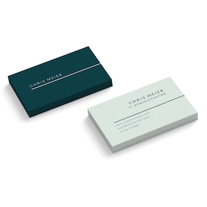Visitenkarten hochwertig drucken, Personalisierte Visitenkarten drucken lassen, Mint grün oder Blau sowie 1- oder 2-seitig, 50-500 Stück