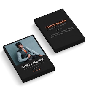 Visitenkarten gestaltet drucken | personalisierte, gedruckte Business Karten mit Foto | schwarze Visitenkarten gedruckt | 1- oder 2-seitig