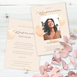 Konfirmation | Kommunion Einladungskarten online individuell gestalten | personalisieren bedrucken | Erwachsenwerden | Feier | Einladung