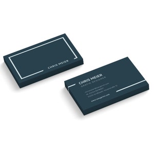 Visitenkarten personalisieren und drucken, Visitenkarten in verschiedenen Farben, 85x55 mm, 1 oder 2-seitig bedruckte Businesskarten Blau 2-seitig