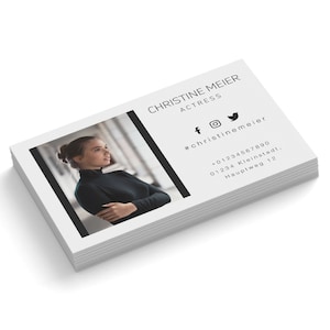 Imprimir cartões de visita personalizados | Cartão de visita personalizado com sua foto e detalhes | Cartão de visita fotográfico impresso em um ou ambos os lados
