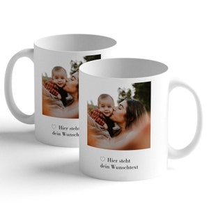 Personalisierte Tasse mit Foto, Fototasse mit Text, Maßgeschneiderte Kaffeetasse, Tasse selbst gestalten, individuelles Fotogeschenk Familie