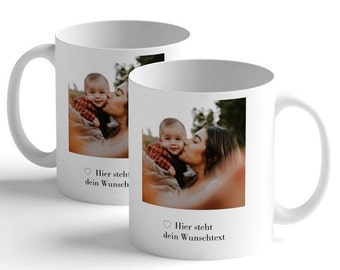 Personalisierte Tasse mit Foto, Fototasse mit Text, Maßgeschneiderte Kaffeetasse, Tasse selbst gestalten, individuelles Fotogeschenk Familie