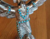 Museum Quality Daniel Etsitty Sterling Silver and Turquoise Kachina Doll 651 Grams