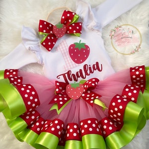 Strawberry theme Tutu Set / Strawberry First Birthday Outfit