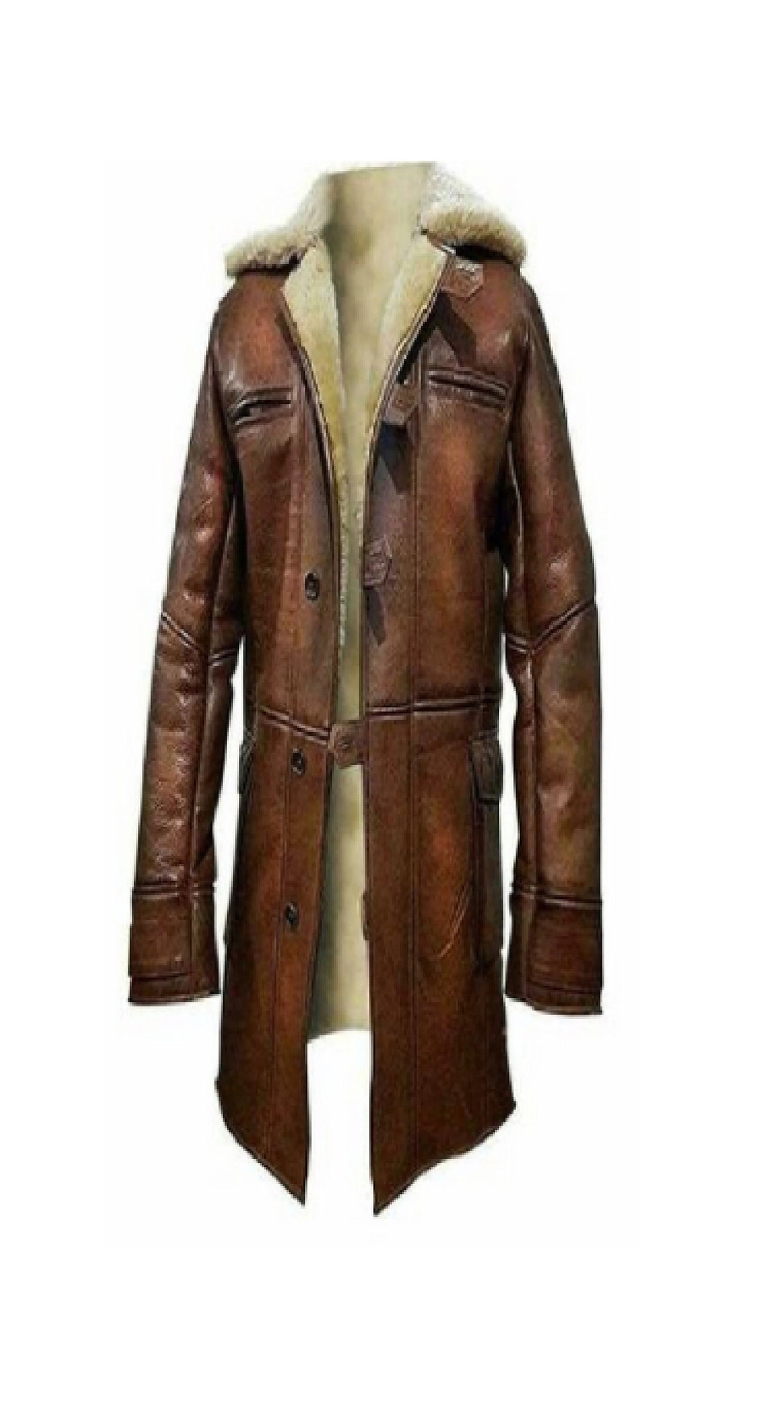 Knight Rises Bane Shear-ling Genuine Leather Trench Overcoat - Etsy