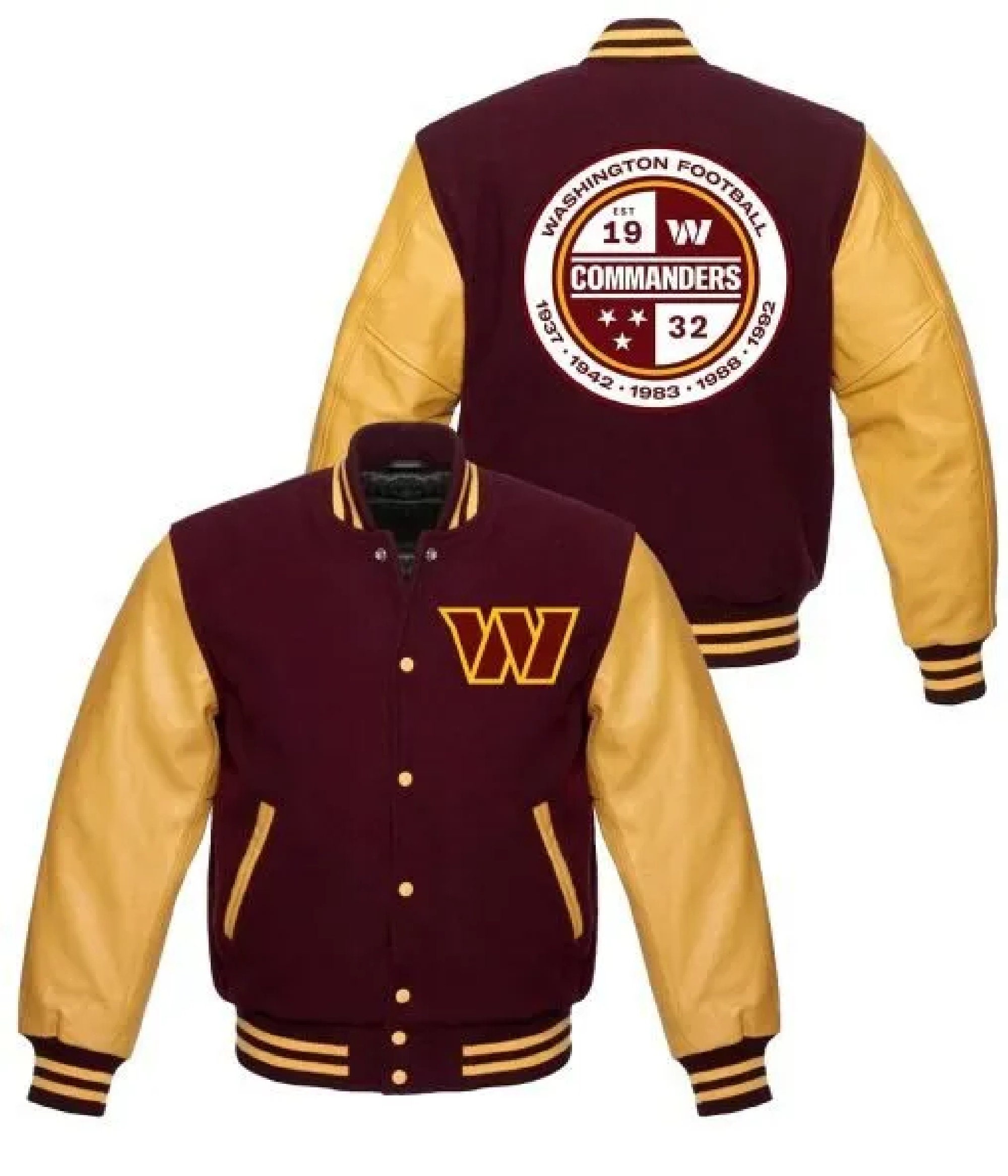 Letterman Varsity Washington Commanders Football Jacket - Etsy