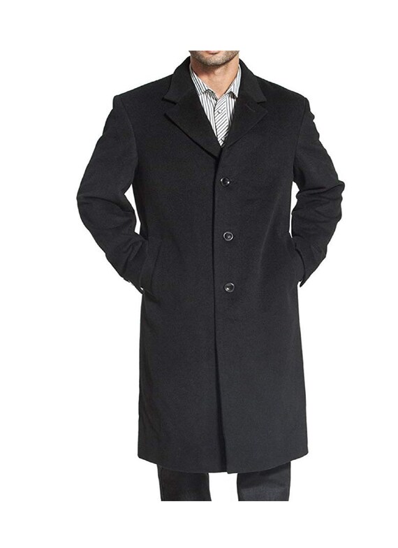 DAVID BECKHAM DOUBLE BREASTED BLACK WOOL TRENCH COAT MEN'S FASHIONS