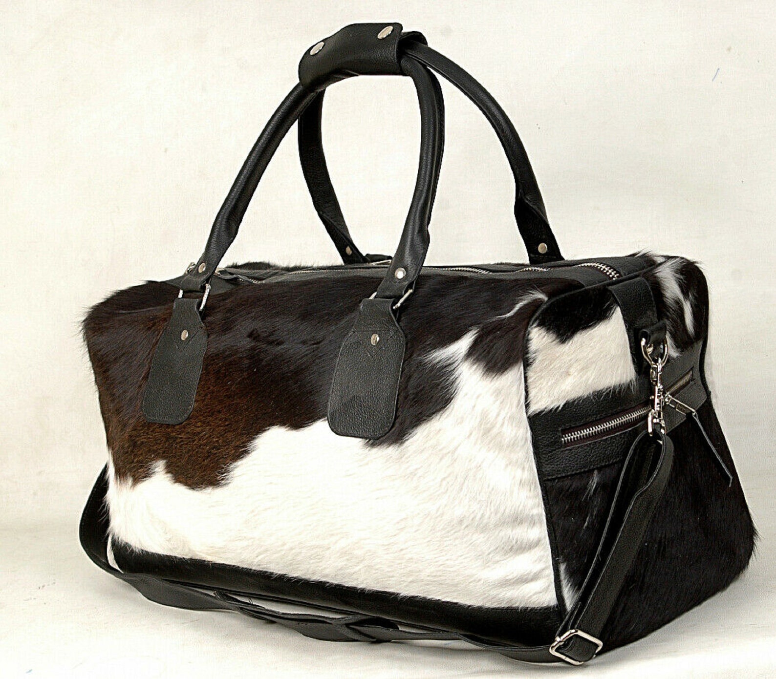 Original COWHIDE Hair on Leather Travel/DUFFLE Bag Weekender Etsy