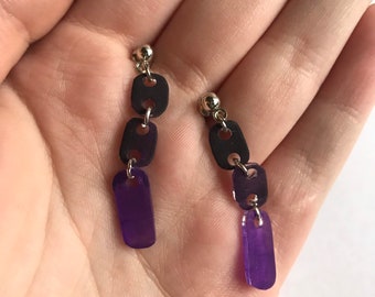 Purple Ombré Dangle Earrings
