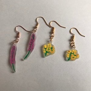 Floral Shrinky Dink Earrings