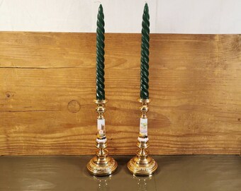 Pair of Louis Philippe Candle holders in French golden brass