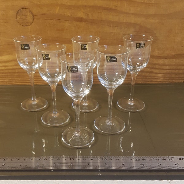 10 verres français en cristal de Sèvres modèle St Germain N4