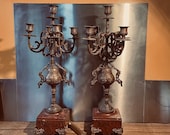 2 Chandeliers candlesticks candelabras Victorian metal fixture