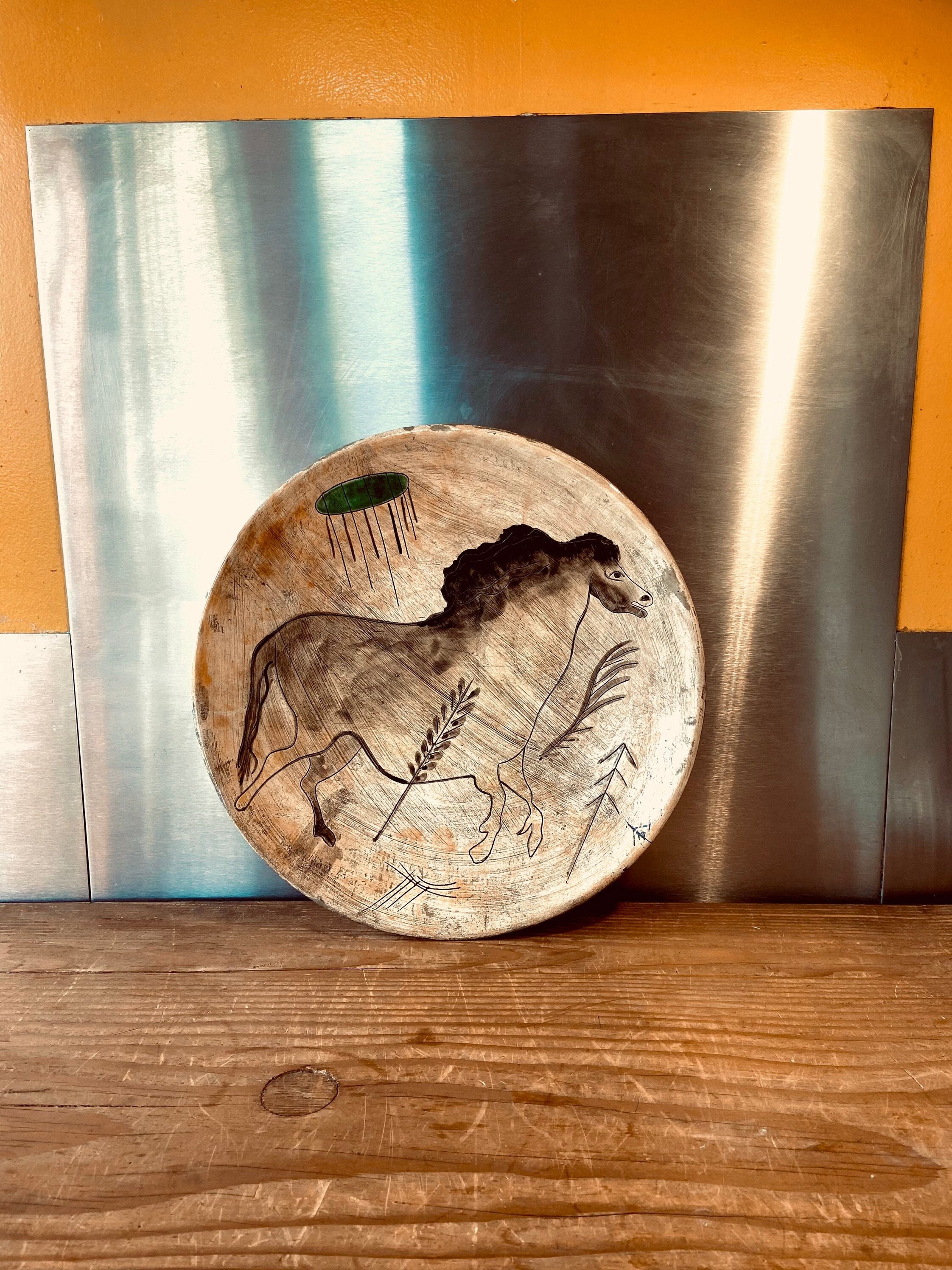 Grande Coupe Décorative/À Fruits Cerabel Sarlat Décoré La Main /Céramique Décor Préhistorique /Rupes