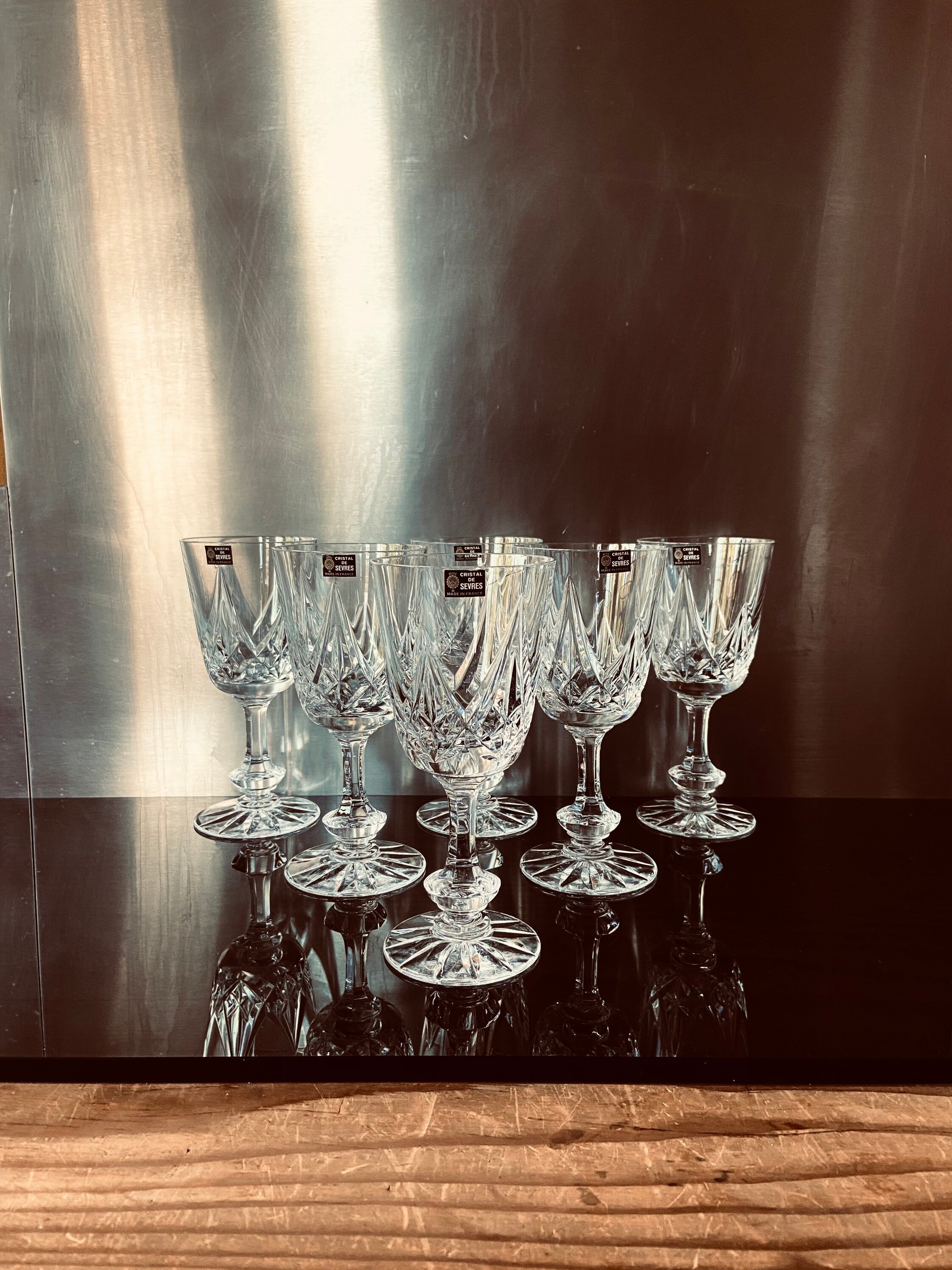 6 Verres à Eau Étiquette Cristal de Sèvres Français Modèle Haroue Numéro 2/ Maison Prestige