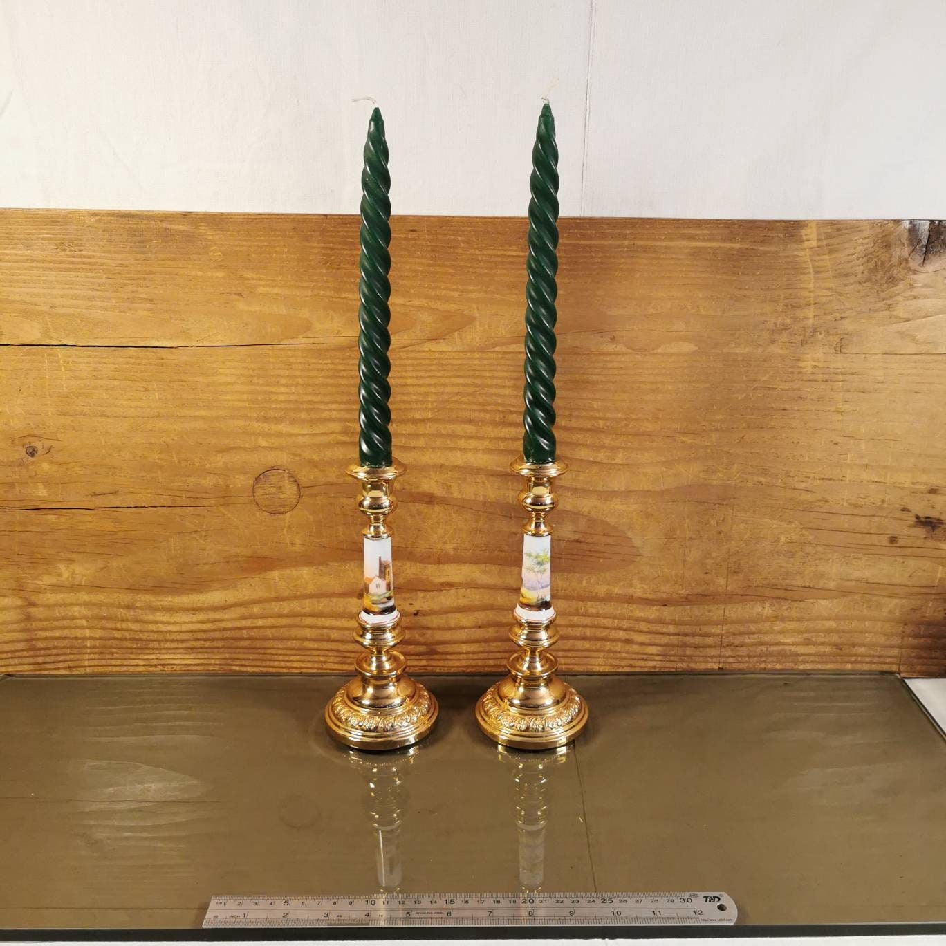 Paire de Bougeoirs Louis Philippe en Laiton Doré Français