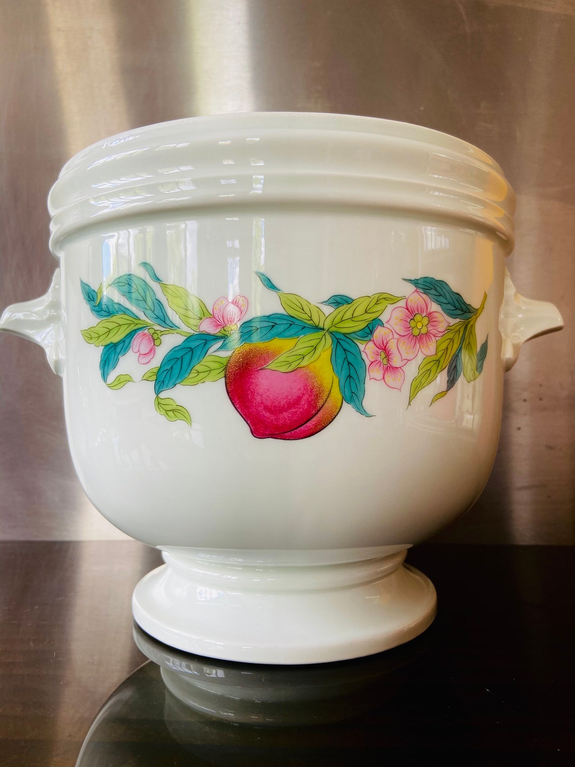 Grand Cache pot en porcelaine de PARIS décor abondance Etsy France