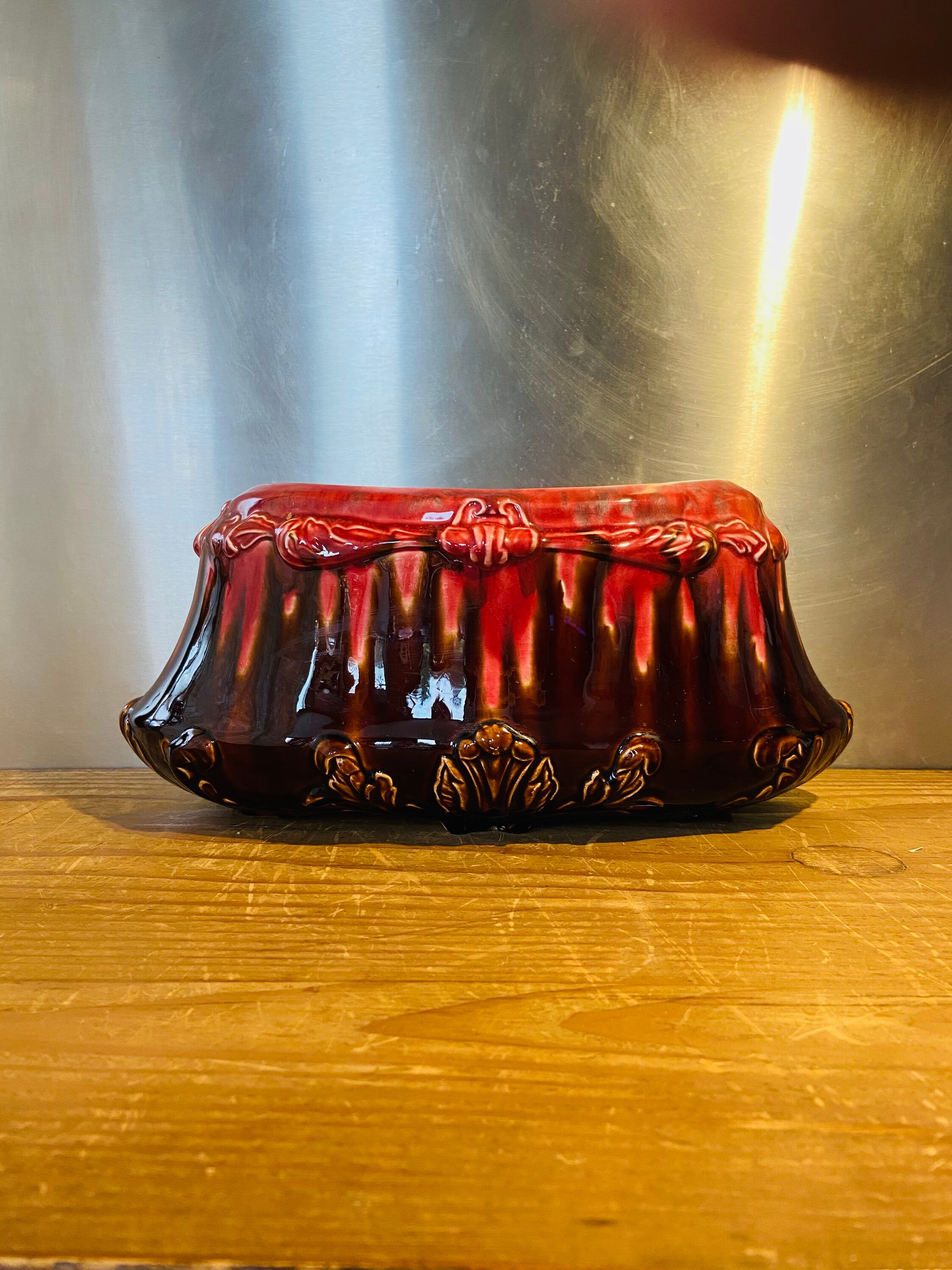 Barbotine Orchies France/Vase Jardinière/ Farm 1900 Faïence Multicolored/ Number 505